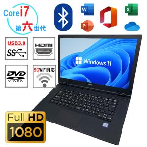 中古パソコン ノートパソコン FULLHD 第六世代COREi7 新品メモリ16GB+SSD256GB 5GWiFi対応 Bluetooth DVDマルチ Win11 MS Office2021 中古ノートパソコン｜eco-stage-japan