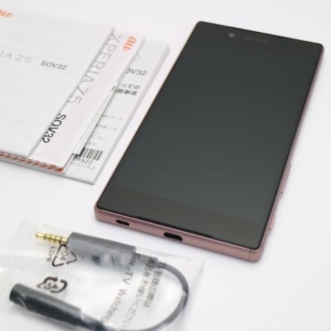 新品同様 au SOV32 Xperia Z5 ピンク 即日発送 スマホ AU SONY 本体 白ロ...