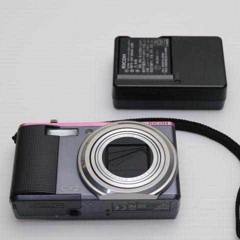 良品中古 RICOH CX2 グレー×ピンク 即日発送 RICOH デジカメ デジタルカメラ 本体 ...