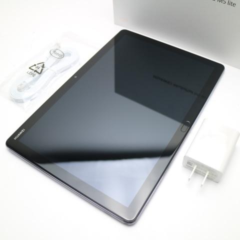 新品同様 MediaPad M5 lite BAH2-W19 スペースグレー タブレット 本体 白ロ...