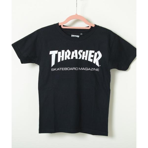 【100-160サイズ】THRASHER TEE スラッシャー Tシャツ ティシャツ ブラック ベビ...