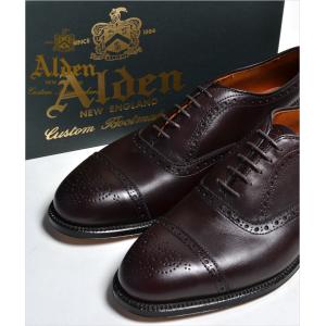 ALDEN 908 オールデン メダリオン　CAP TOE　チップ　 Medallion Tip Bal Calfskin カーフスキン　本革 シューズ｜eco-styles-honey