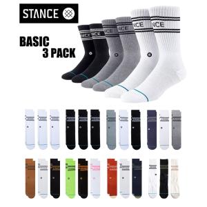 STANCE BASIC 3PACK CREW SOCS スタンス ベーシック 3足セット クルー ソックス ユニセックス メンズ レディース 靴下｜eco-styles-honey