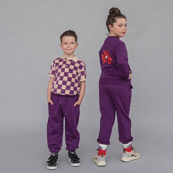CarlijnQ カーラインク ジョガーパンツ basic - purple kids jogger...