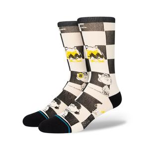 STANCE Socks CHECKED スタンス ソックス チェック ブラック ホワイト 黒 白 スヌーピー ユニセックス メンズ レディース 靴下 ストリート スケーター スケート｜eco-styles-honey