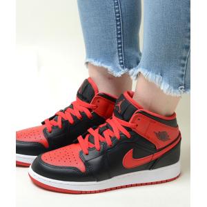 NIKE AIR JORDAN 1 MID (GS) ナイキ エア ジョーダン 1 MID (GS) レッドxブラック 赤 黒 レディース スニーカーdq8423-060｜HONEY