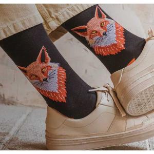 JIMMY LION Socks ソックス 靴下 キツネ fox フォックス ユニセックス メンズ レディース｜eco-styles-honey