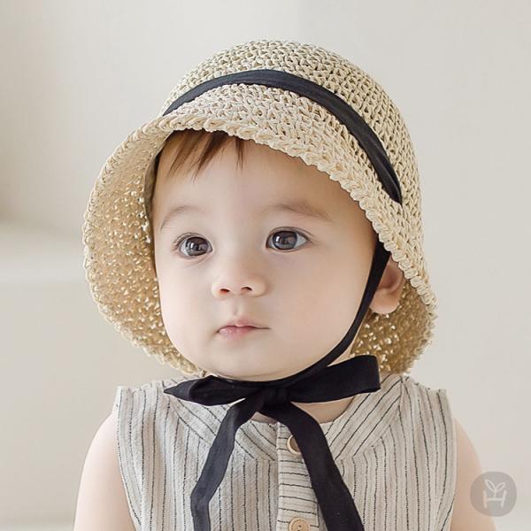 麦わら帽子 ストローハット 帽子 ベビー りぼん baby KIDS キッズ 子供服  お出かけ 1...