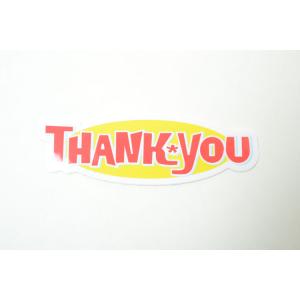 THANK YOU STICKER サンキュー ステッカー 黄色 赤 文字
