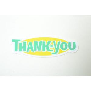 THANK YOU STICKER サンキュー ステッカー 黄色 緑 文字