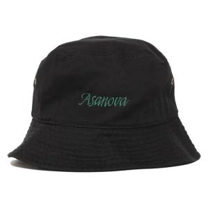 アサノヴァ Asanova バケットハット M,Lサイズ ブラック/黒 帽子 ロゴ OG LOGO BUCKET HAT -BLACK-｜ecoandstyle