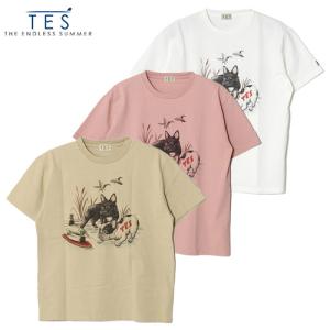 テス エンドレスサマー TES -THE ENDLESS SUMMER- Tシャツ メンズ 半袖 犬 フレブル カルガモ ホワイト/ベージュ/ピンク S-XL BUHI&DUCK TEE -3.COLOR-｜ecoandstyle