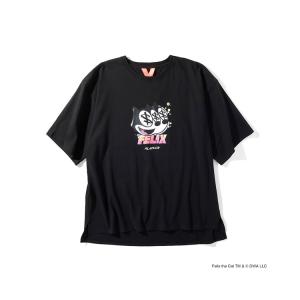 フラットラックス FLATLUX プリントTシャツ M,L,XLサイズ ブラック/黒 トップス カットソー クルーネック 半袖 Felix the Cat x FLATLUX - Gila Tee -BLACK-