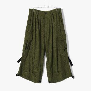 Leh レー スラックス メンズ ボトムス レースパンツ ワイドパンツ カーゴパンツ Sサイズ カーキ/緑 LACE X BAND WIDE SLACKS -KHAKI-｜ecoandstyle