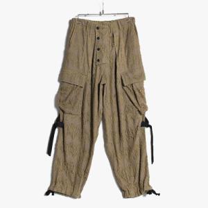 Leh レー カーゴパンツ メンズ ボトムス レースパンツ ワイドパンツ ボンテージパンツ Sサイズ ベージュ LACE BONDAGE CARGO PANTS -BEIGE-｜ecoandstyle