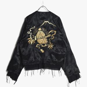 Sasquatchfabrix. サスクワァッチファブリックス 別注スカジャン メンズ アウター ジャケット サイズM-L ブラック/黒 "TENGU" SOUVENIR JACKET -GOLD TENGU-｜ecoandstyle