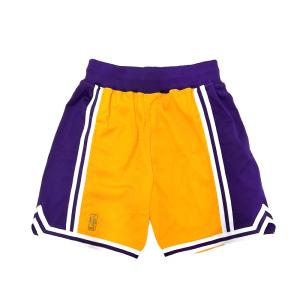 MITCHELL&NESS ミッチェルアンドネス ショーツ ハーフパンツ レイカーズ バスケ ストリート ブラック NBA AUTHENTIC HOME SHORTS LAKERS -YELLOW-｜ecoandstyle