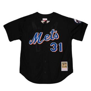 MITCHELL&NESS ミッチェルアンドネス トップス シャツ ユニフォーム ブラック MLB AUTHENTIC BP JERSEY BUTTON FRONT METS 2000 MIKE PIAZZA -BLACK-｜ecoandstyle