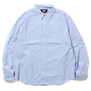 モブ MOBB レギュラーカラーシャツ M,L,XLサイズ ブルー/青 ストライプ トップス カジュアルシャツ 長袖 OG OX L/S SHIRT -BLUE STRIPE-｜ecoandstyle