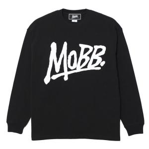 モブ MOBB ヘビーオンスTシャツ M,L,XLサイズ ブラック/黒 カットソー ロンT クルーネック 丸首 ロゴ プリント (P)MAGNUM WEIGHT LS T-SHIRT -BLACK-｜ecoandstyle