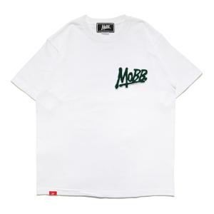 モブ MOBB Tシャツ カットソー 半袖 メンズ ユニセックス ロゴ ワッペン サガラ 刺繍 OG WAPPEN T-SHIRT -WHITE-｜ecoandstyle