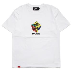 モブ MOBB Tシャツ カットソー 半袖 ロゴ ユニセックス ホワイト 白 CUBE T-SHIRT -WHITE-｜ecoandstyle
