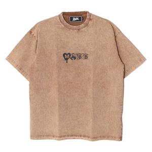 モブ MOBB Tシャツ S,M,L,XL,XXLサイズ ベージュ カットソー 半袖 ロゴ クルーネック ピグメント加工 ASSEMBLE PIGMENT T-SHIRT -BEIGE-｜ecoandstyle