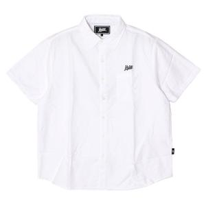 モブ MOBB カジュアルシャツ M,L,XLサイズ ホワイト/白 半そで オックス生地 ロゴ OG OX S/S SHIRT -WHITE-｜ecoandstyle