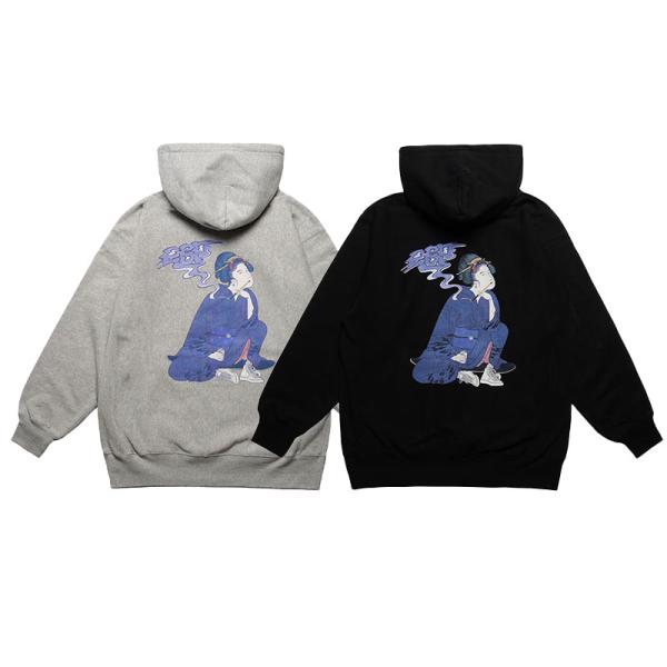 イーエスピーオリジナル E.S.P.ORIGINAL パーカー フーディー トップス 浮世絵 ブラッ...