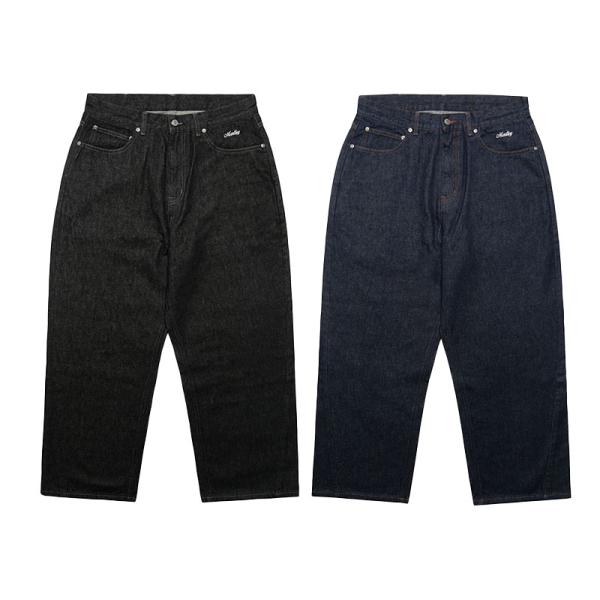 モーレー MONTLEY デニムパンツ バギーシルエット ボトムス ネイビー/ブラック 1-3サイズ...