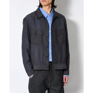 SEVEN BY SEVEN セブンバイセブン シャツジャケット メンズ トップス 長袖 シアーシャツ SHEER COWBOY JACKET -Gingham Check Indian fabric- -BLACK-