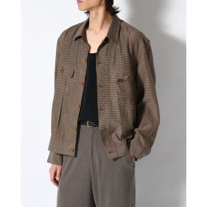 SEVEN BY SEVEN セブンバイセブン シャツジャケット メンズ トップス 長袖 シアーシャツ SHEER COWBOY JACKET -Gingham Check Indian fabric- -GREIGE-