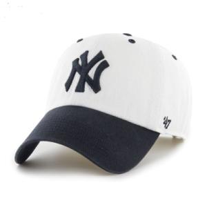 47 フォーティーセブン ベースボール キャップ CAP 帽子 ストリート MLB メジャーリーグ ホワイト YANKEES DOUBLE HEADER DAIAMOND '47 CLEAN UP -WHITE×NAVY-｜ecoandstyle