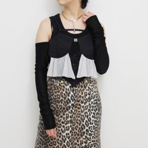 MIKAGE SHIN ミカゲシン ビスチェ レディース トップス シフォン フレア サイズ1 ベー...