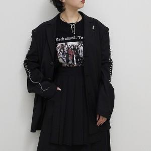 MIKAGE SHIN ミカゲシン ウールジャケット レディース アウター ジャケット ステッチ セットアップ サイズ1 ブラック/黒 POWER JKT -BLACK-｜ecoandstyle