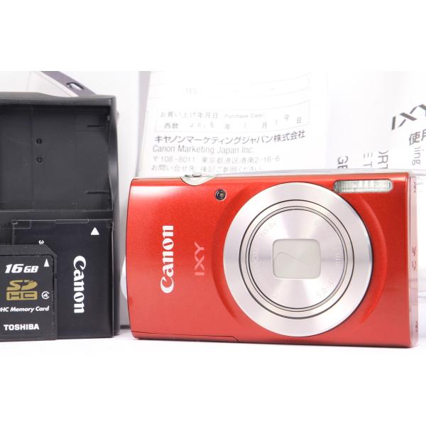 【 極美品 | 動作保証 】 Canon IXY 200 レッド 【 SDカード 16GB 追加付属...