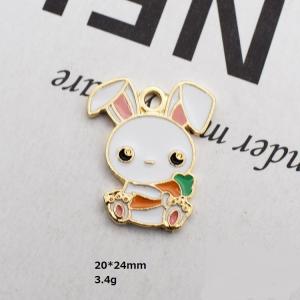 マスク チャーム 金具 パーツ 人参うさぎ ア...の詳細画像3