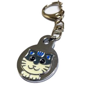 【即納 2ケ】キーホルダーパーツ 猫 ネコ ねこ カニカン付 ハンドメイド 接続 ステンレス アクセサリー バッグチャーム 本体25*30ｍｍ｜ecodriveshop