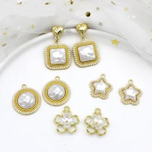 2ケ パール 四方形 丸円 星 ハートポストピアス イニシャル チャーム パーツ 金具 ピアス パーツ アクセサリー ゴールド カン付 DIY材料 手作素材 手芸ピーズ