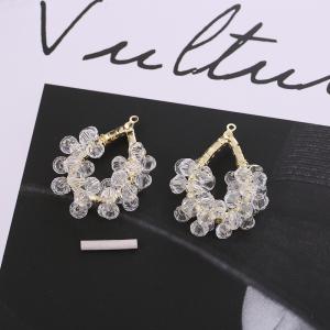 オパール型 クリスタル巻 ラインストーン チャーム ピアス 金具 パーツ 携帯 ヘアアクセサリー バッグチャーム 高さ約30mm幅約25mm【2ケor4ケ】