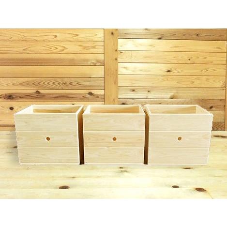 ひのきの収納ボックス フリーボックスやカラーボックスと組み合わせできる3個セット