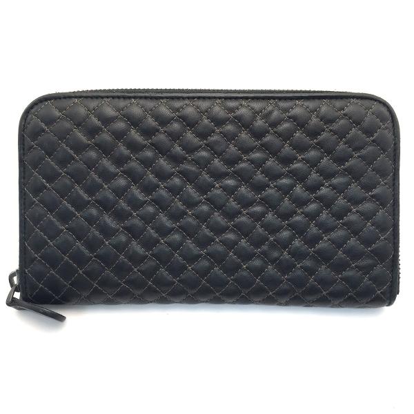 ボッテガヴェネタ ラウンドファスナー長財布 キルティング シープスキン 114076V0511 中古