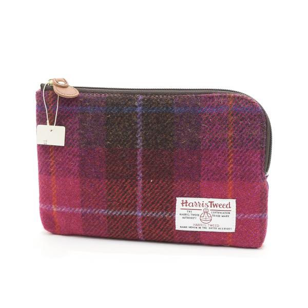 □260829 未使用品 HARRIS TWEED ハリスツイード ○フラットポーチ TREASUR...