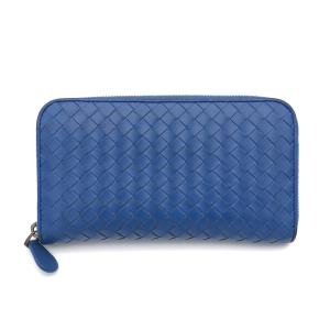 【未使用⁄格安】ボッテガヴェネタ ネイビー長財布 イントレチャート バイカラー BOTTEGA VENETA（ボッテガ・ヴェネタ） 美品 ボッテガ ヴェネタ