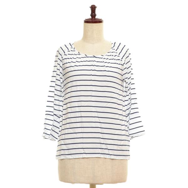 □313343 BANANA REPUBLIC バナナリパブリック ○Tシャツ 七分袖 ボーダートッ...