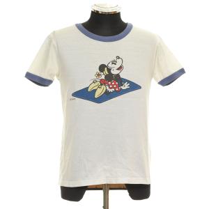 ◇400613 Disney × BEAMS ディズニー ビームス ○Tシャツ 半袖 ミニーマウス サイズXS 綿100% ホワイト プリント｜ecoikawadani