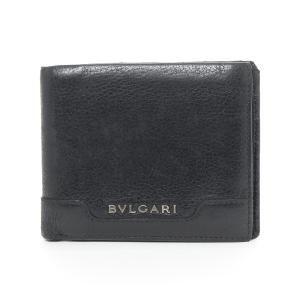 ●465262 BVLGARI ブルガリ ●二つ折り札入れ 二つ折り財布 レザー メンズ ブラック