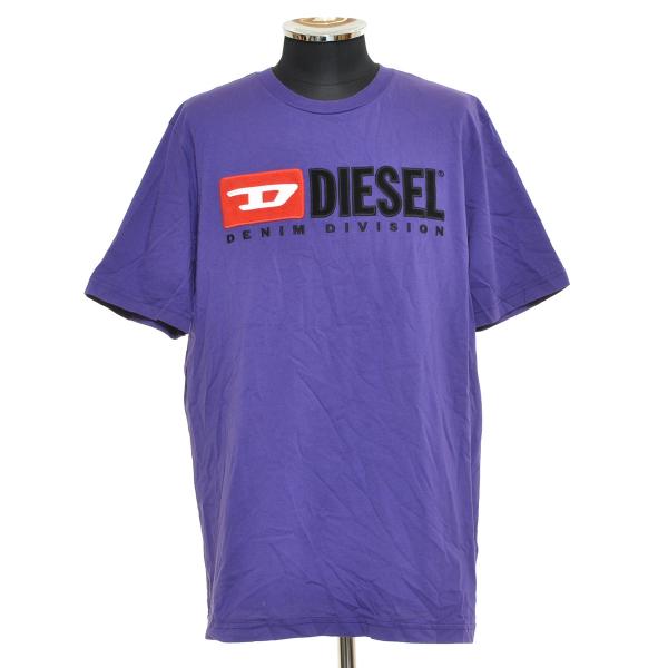 ●477725 DIESEL ディーゼル ●Tシャツ 半袖 ロゴ刺繍 サイズL メンズ パープル