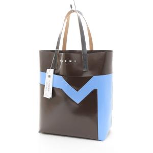 MARNI マルニ トートバッグ トライベッカショッピングバッグ SHMQ0035A0 メンズ ブラウン ブルー バイカラー｜ecoikawadani