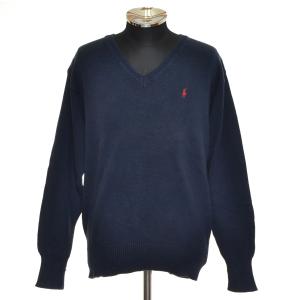 〇481145 POLO RALPH LAUREN ポロ ラルフローレン ◯コットンニットセーター サイズM メンズ ネイビー｜ecoikawadani